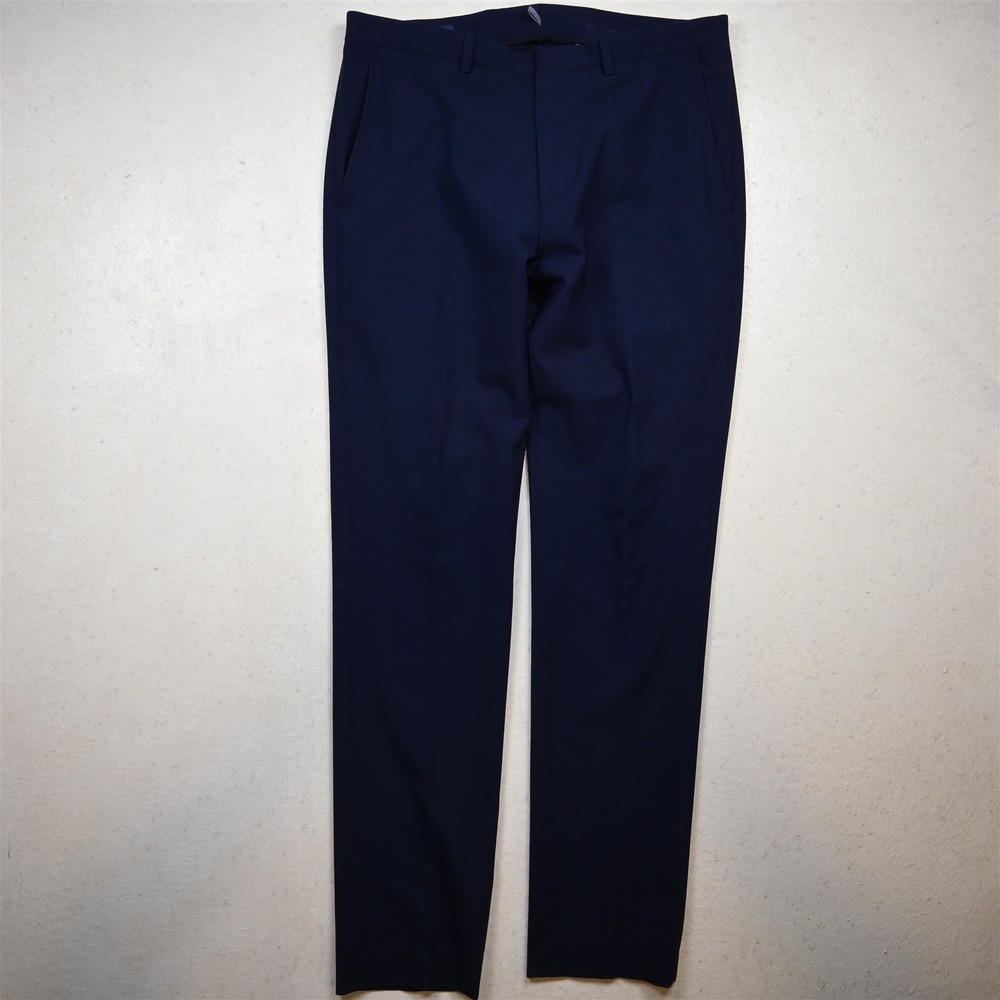Cole Haan 34x34 Blue Strech Wool Grand OS Slim Dress‎ Mens Pants